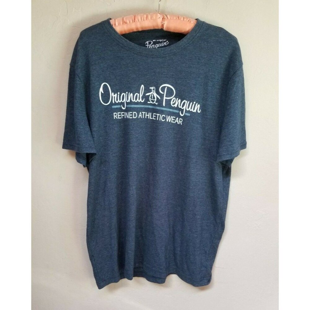 Penguin by Munsingwear Mens Large Graphic T-Shirt Refined Athletic Wear Blue
